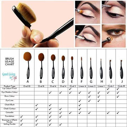 10-Piece Oval Beauty Brush Set3