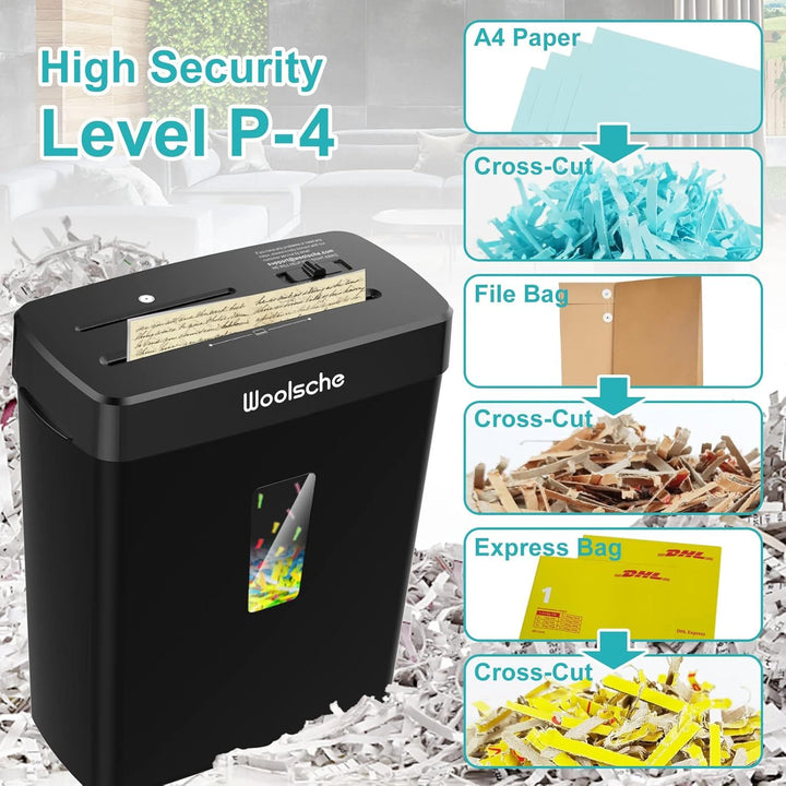 10-sheet cross cut paper shredder close-up of feed slot and control switch