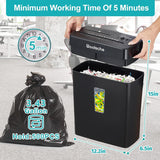 10-sheet cross cut paper shredder side profile with bin visible