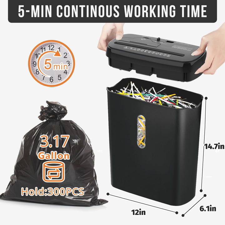 Paper shredder shown from an angled view
