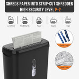 Close-up of the shredder feed slot for paper and cards