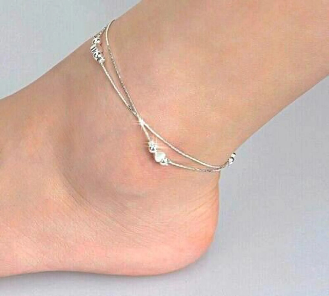 HOT Heart Anklet 925 Sterling Silver Women Anklet Ankle Bracelet