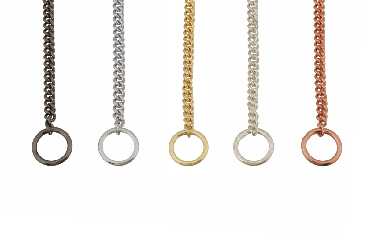 Alvalley Slip Curve Show Chain Collar (10 in x 1.4 mm) - Gold