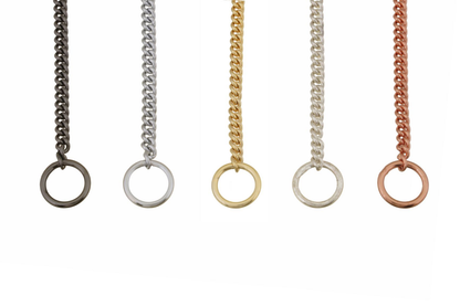 Alvalley Slip Curve Show Chain Collar (10 in x 1.4 mm) - Gold