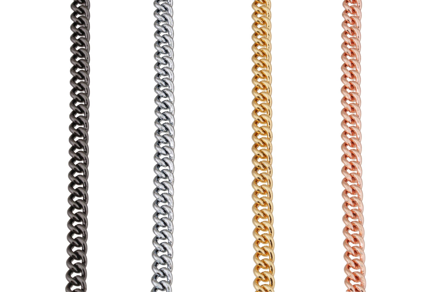 Alvalley Slip Curve Show Chain Collar (18 in x 1.4 mm) - Gold