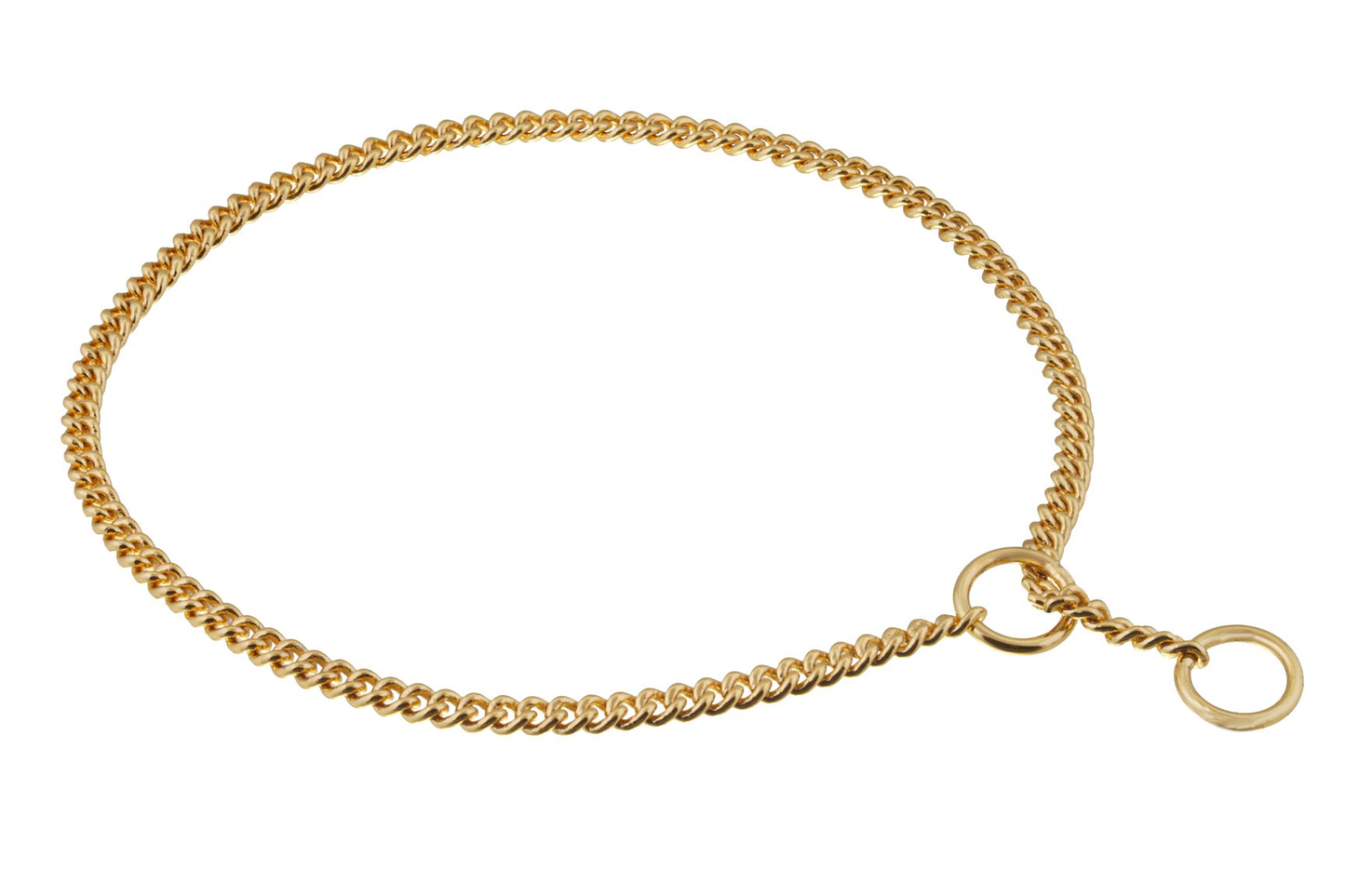 Alvalley Slip Curve Show Chain Collar (22 in x 1.4 mm) - Gold