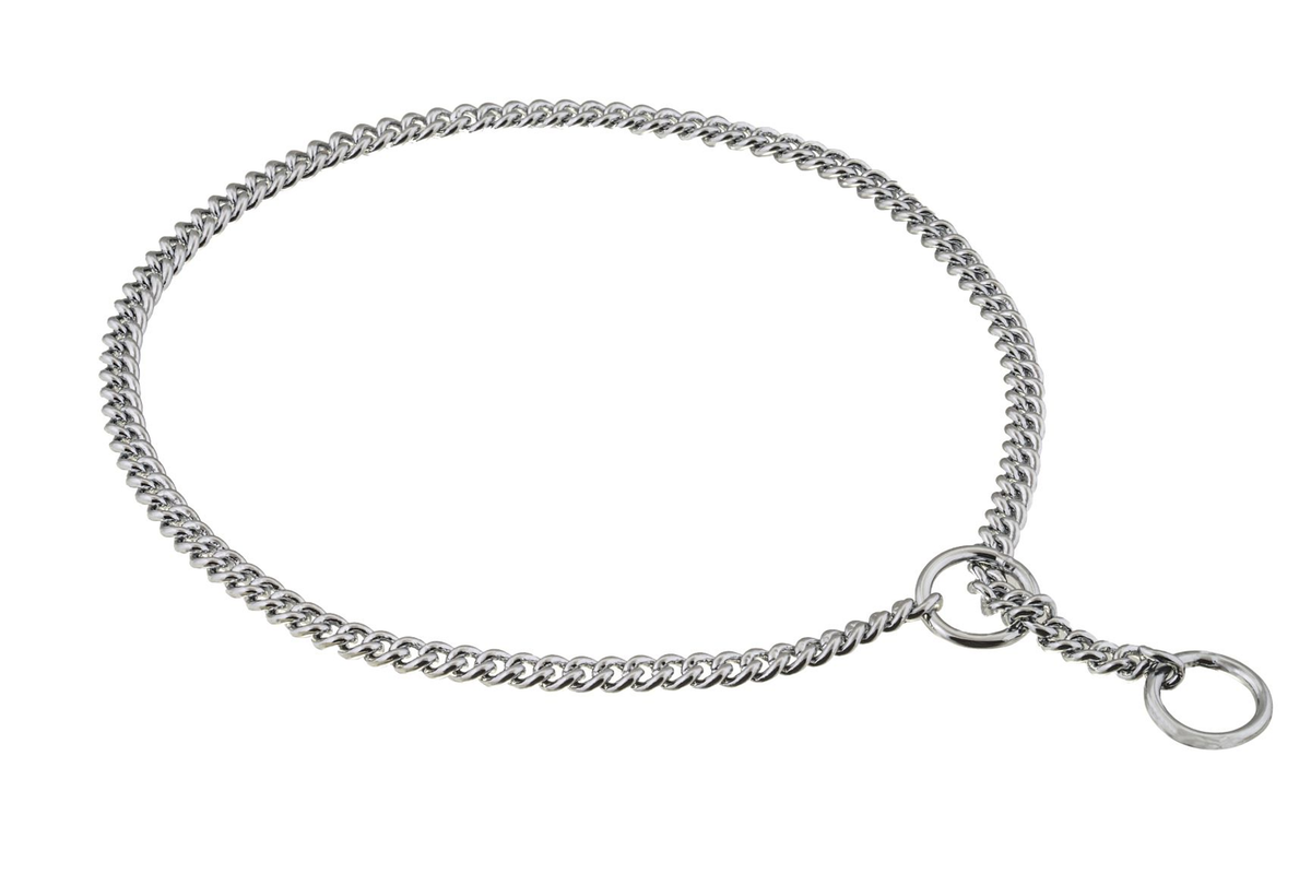 Alvalley Slip Curve Show Chain Collar (22 in x 1.4 mm) - Chrome