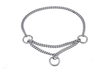 Alvalley Martingale Show Chain Collar (8in x 1.2 mm) - Chrome