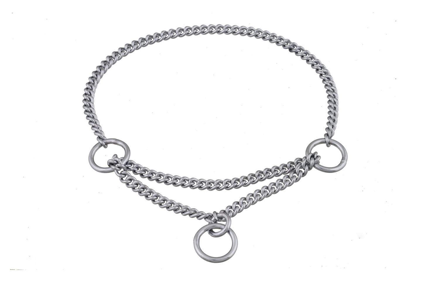 Alvalley Martingale Show Chain Collar (10in x 1.2 mm) - Chrome