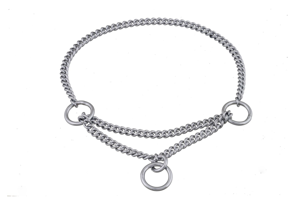 Alvalley Martingale Show Chain Collar (14in x 1.2 mm) - Chrome