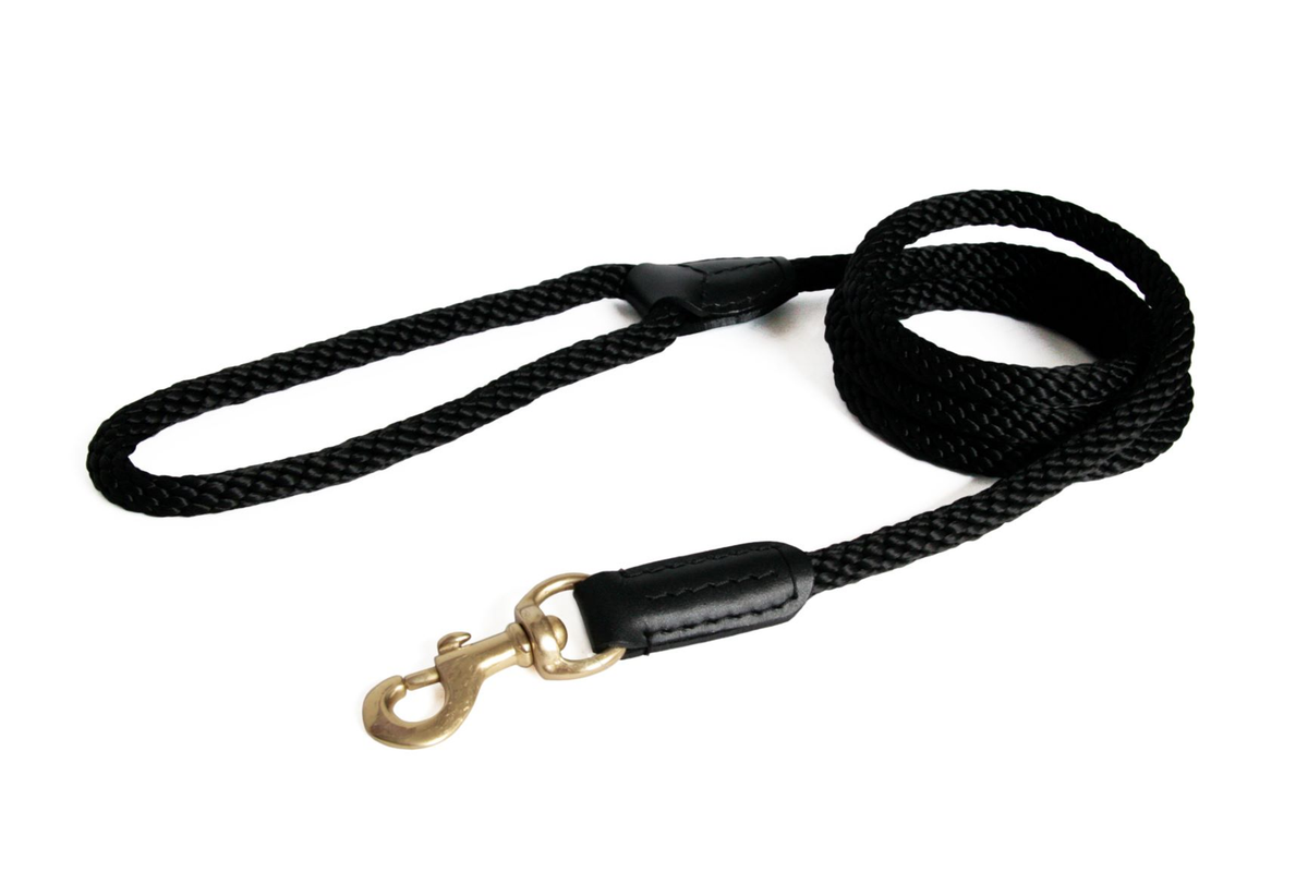 Alvalley Rope and Leather Snap Lead (4 ft x 3/4 in)