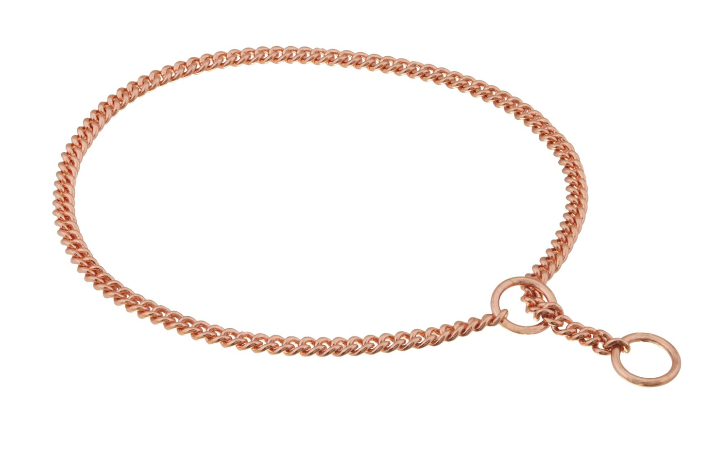 Alvalley Slip Curve Show Chain Collar (16 in x 1.4 mm) - Rose Gold