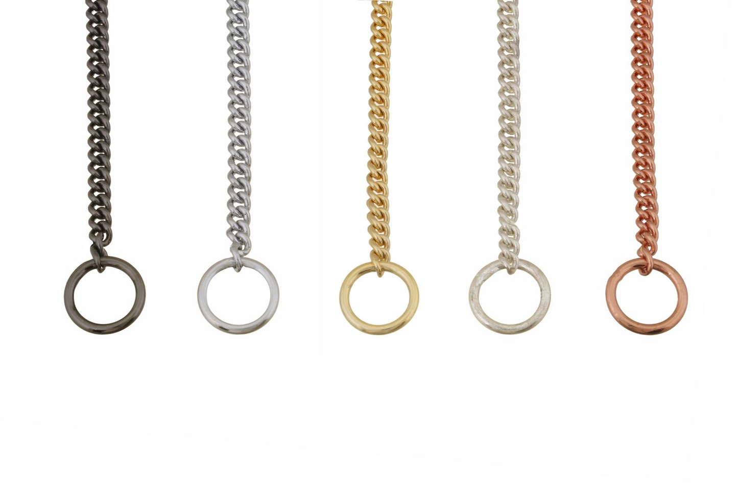 Alvalley Slip Curve Show Chain Collar (14 in x 1.6 mm) - Gold