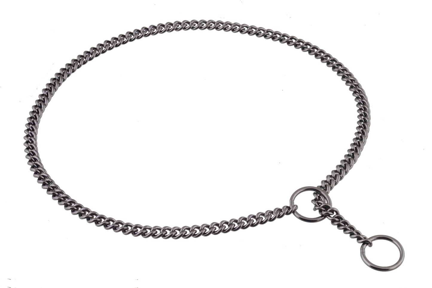 Alvalley Slip Curve Show Chain Collar (20 in x 1.6 mm) - Black
