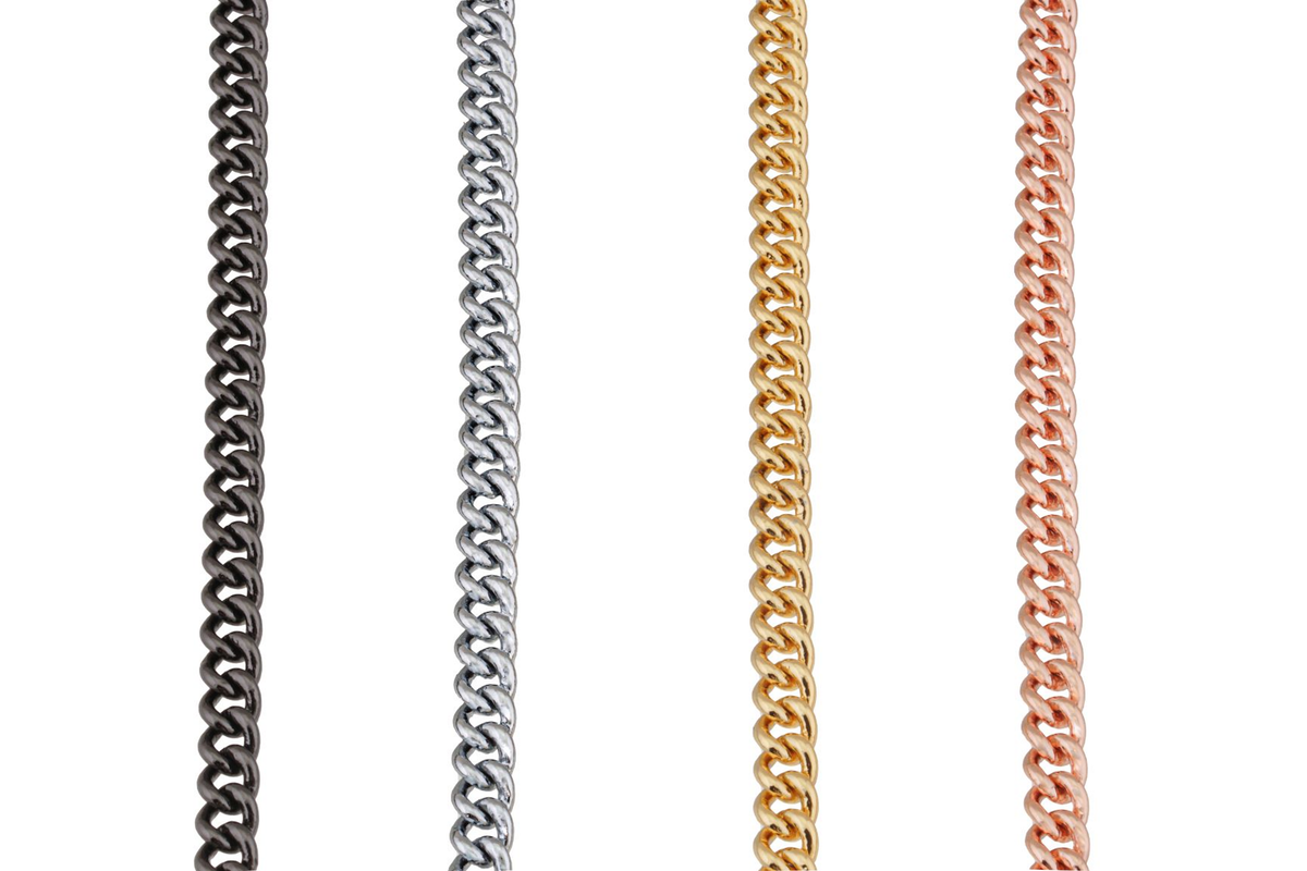 Alvalley Slip Curve Show Chain Collar (20 in x 1.6 mm) - Gold