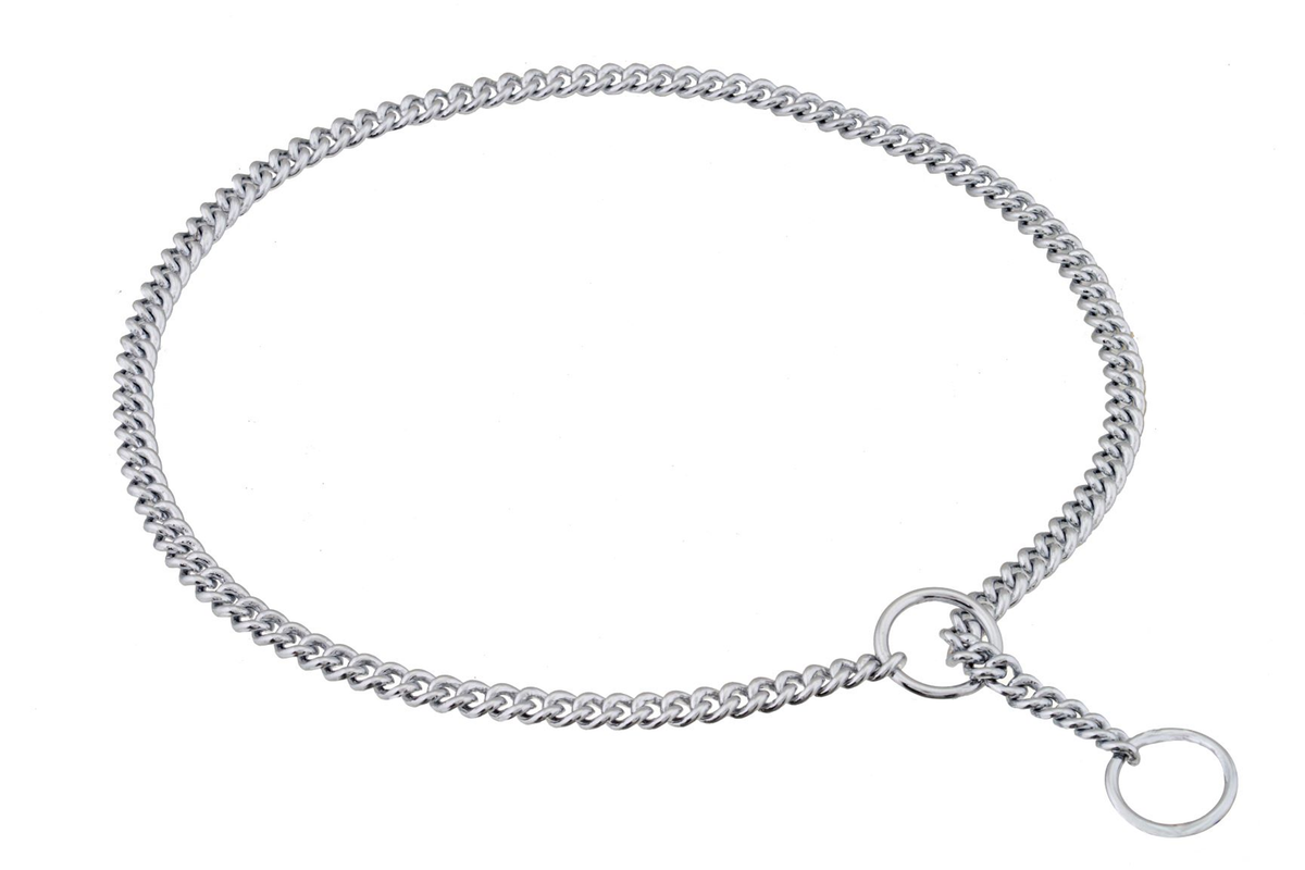 Alvalley Slip Curve Show Chain Collar (22 in x 1.6 mm) - Chrome