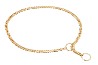 Alvalley Slip Curve Show Chain Collar (22 in x 1.6 mm) - Gold