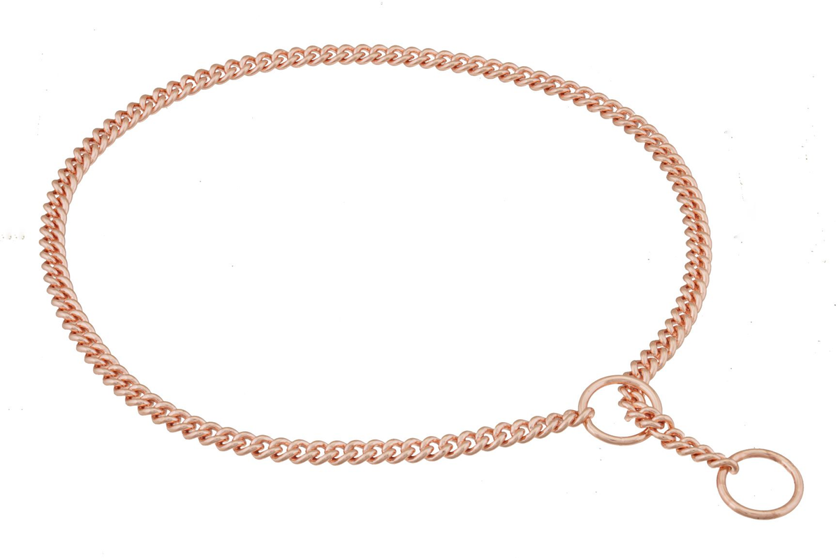 Alvalley Slip Curve Show Chain Collar (22 in x 1.6 mm) - Rose Gold