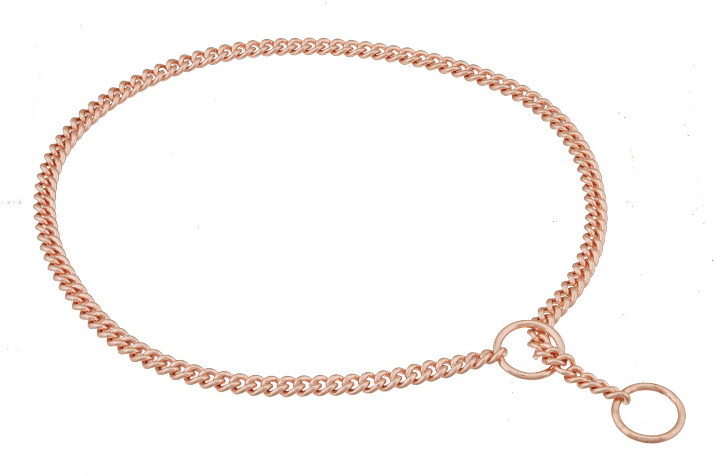 Alvalley Slip Curve Show Chain Collar (24 in x 1.6 mm) - Rose Gold