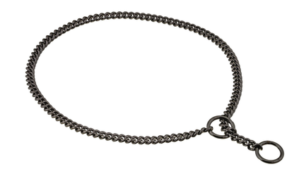Alvalley Slip Curve Show Chain Collar (14 in x 1.4 mm) - Black