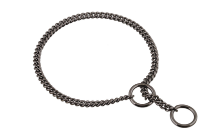 Alvalley Slip Curve Show Chain Collar (8 in x 1.2 mm) - Black