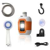 Portable Outdoor Shower with LED Light and Booster Pump