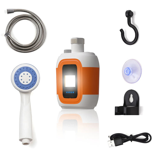 Portable Outdoor Shower with LED Light and Booster Pump