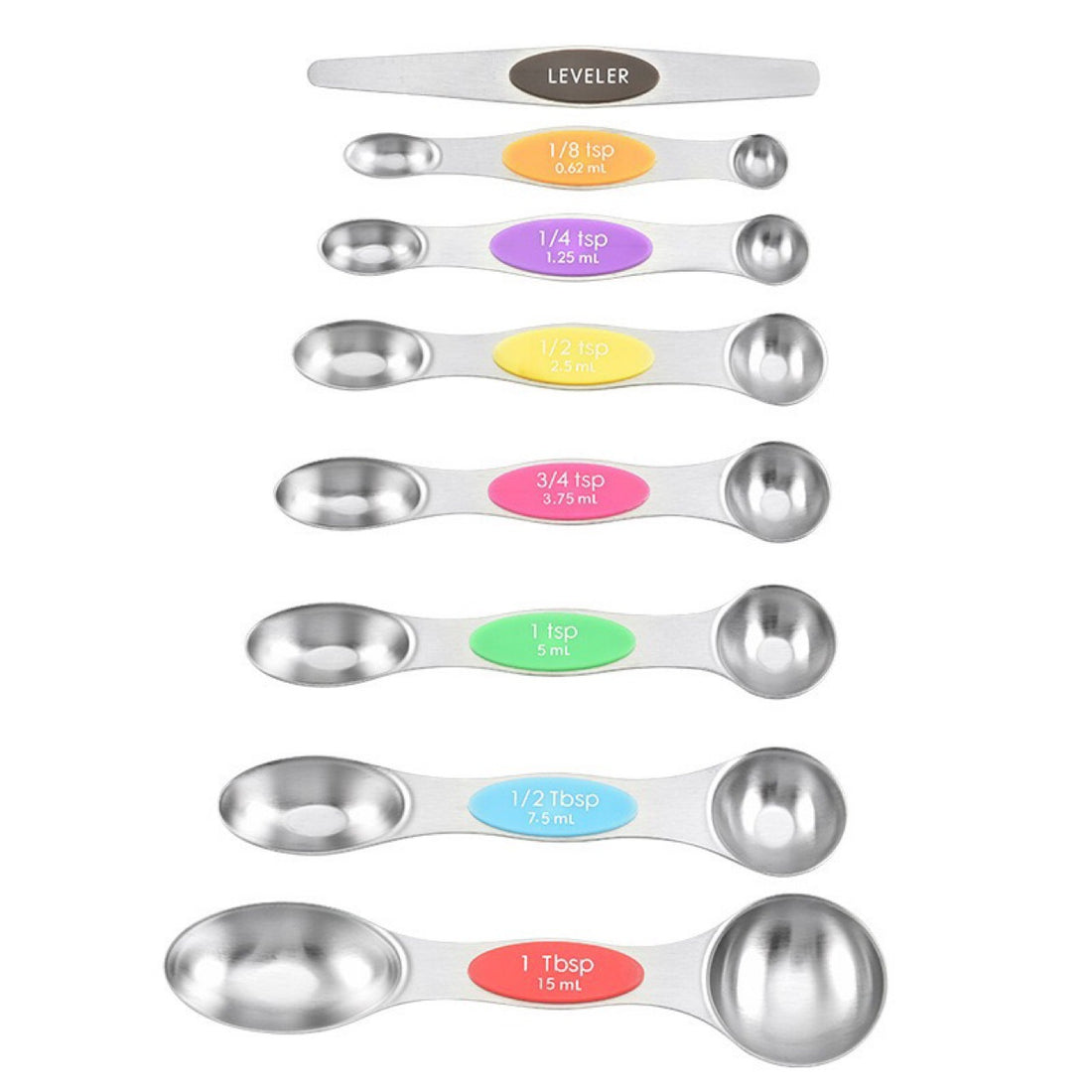 Double Head Measuring Spoon Set with Magnetic Attachment