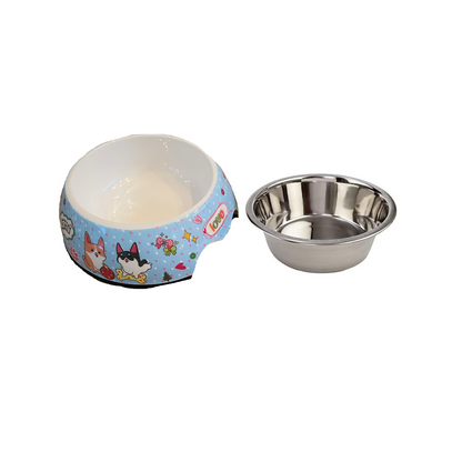 Cutie Ties Stainless Steel Dog Bowl