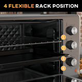 30L mini electric oven temperature dial close-up