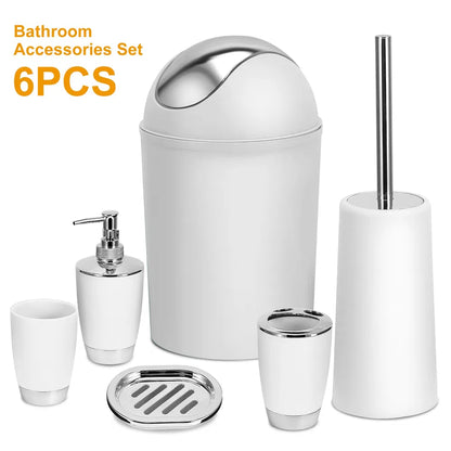6 Piece Bathroom Accessories Set Complete