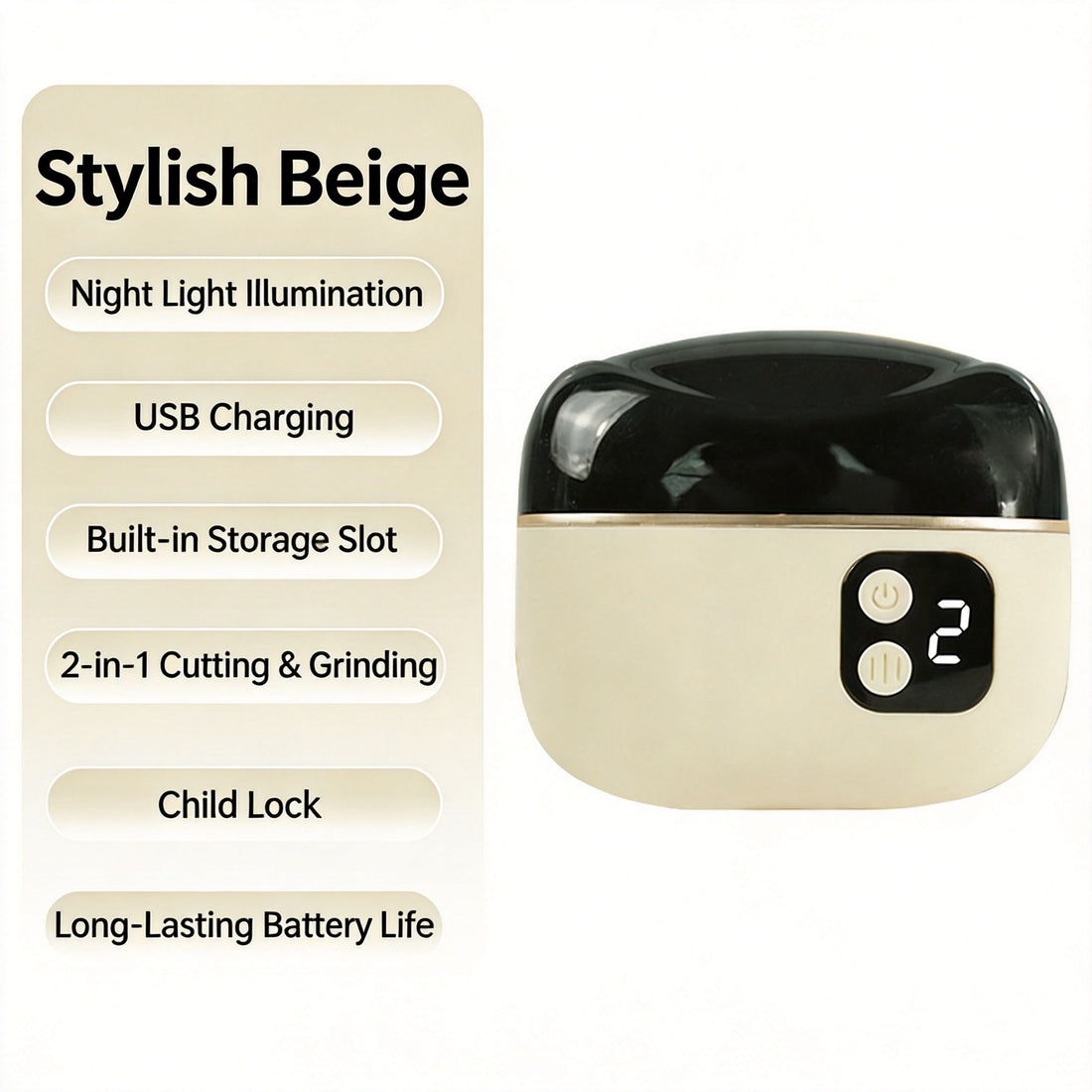 Electric Nail Clipper and Polisher 2-in-1