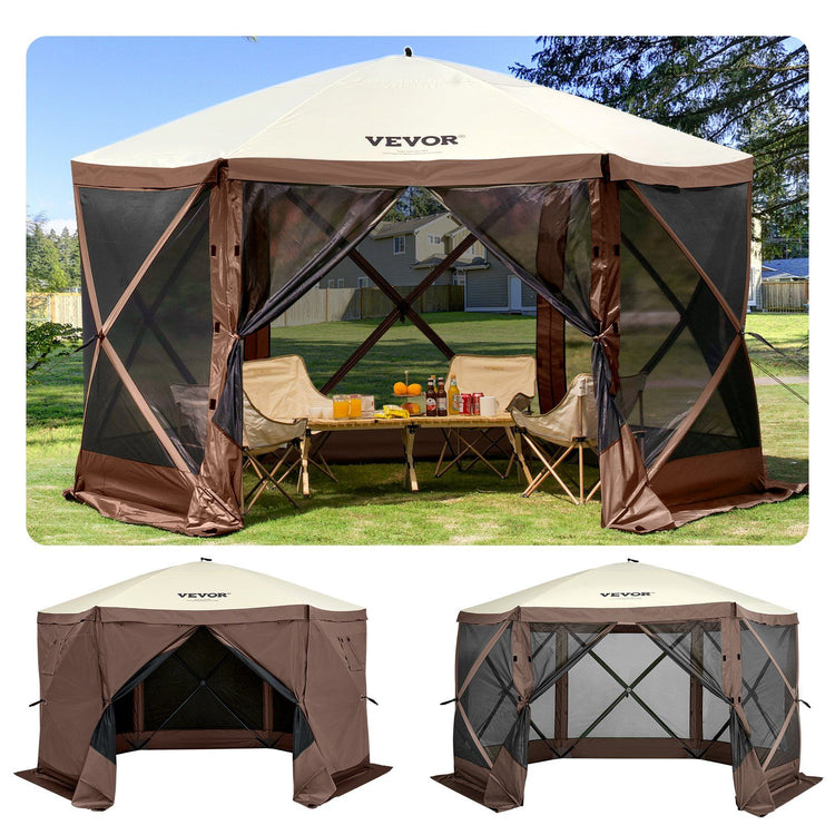 6-sided pop-up gazebo canopy with mesh windows