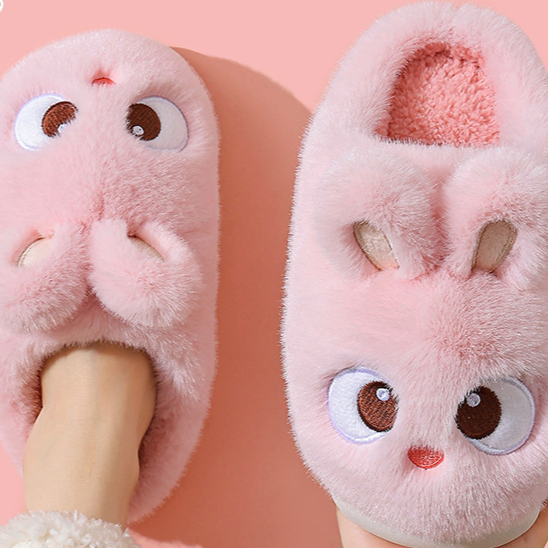 Plush Fleece-Lined Indoor Slippers for Women