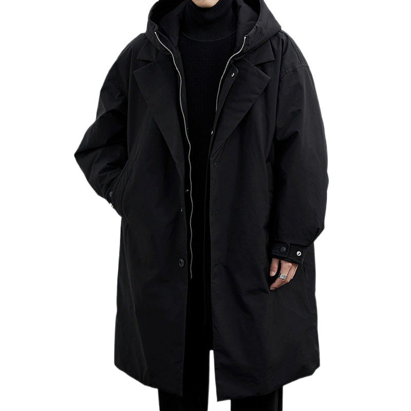 Mens Hooded Trench Coat