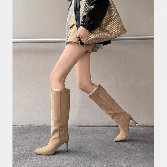 Women's suede stiletto boots, photo 5