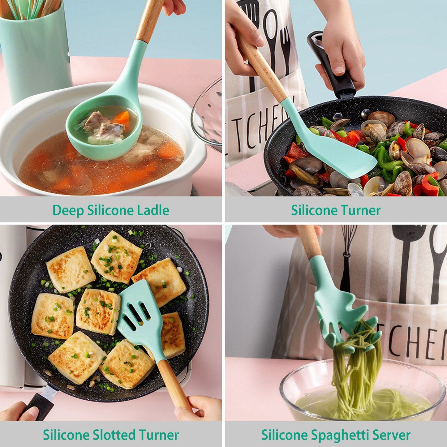 11-Piece Heat-Resistant Utensil Set detail close-up
