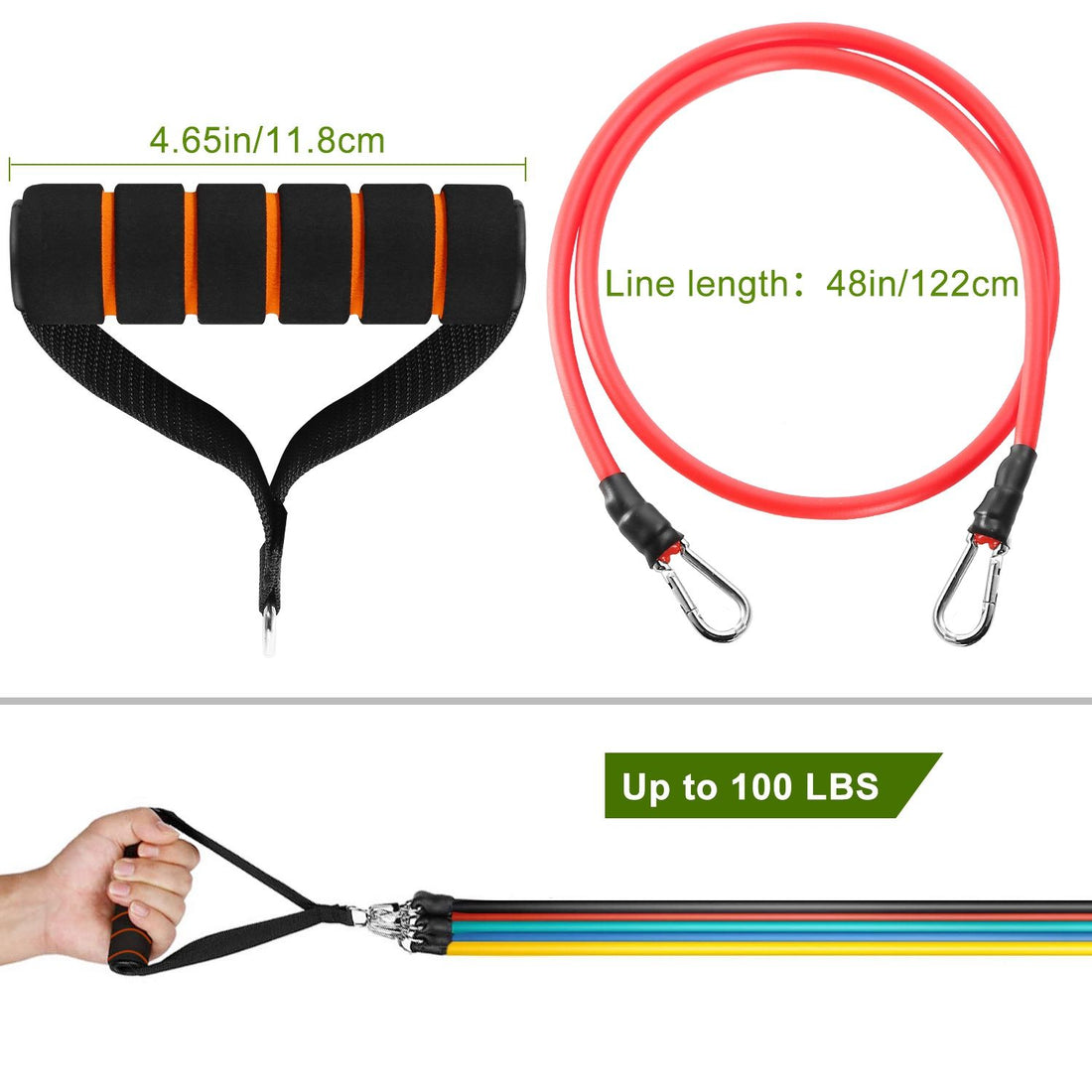 resistance bands kit with door anchor in carry bag