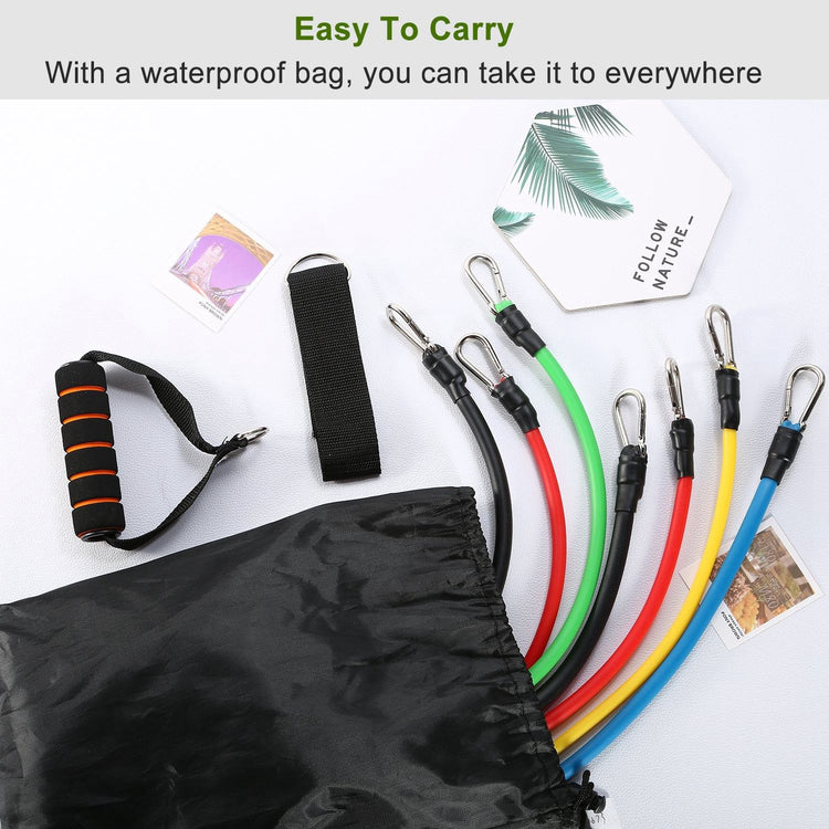 color-coded resistance bands close-up