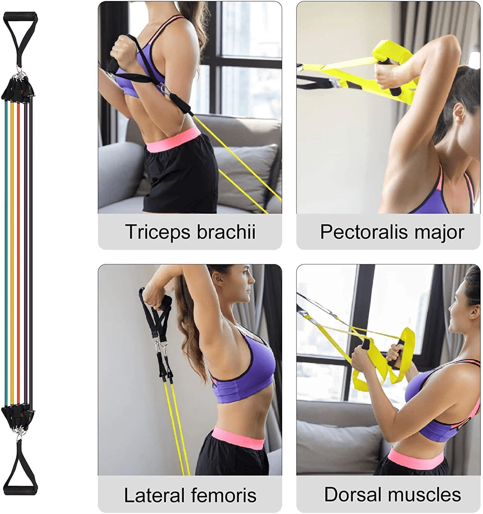 resistance bands set with ankle straps and handles