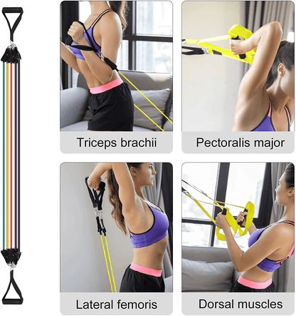 resistance bands set with ankle straps and handles