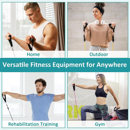 resistance bands set in carry bag for travel