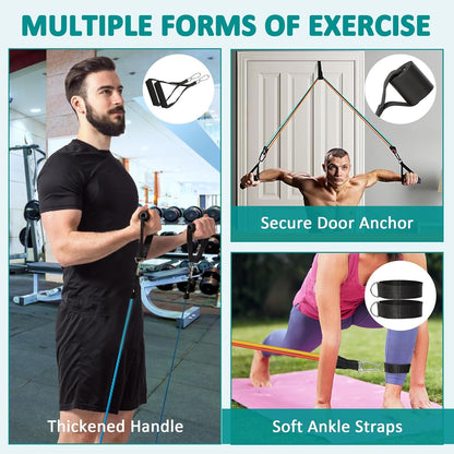 resistance bands set in use with door anchor