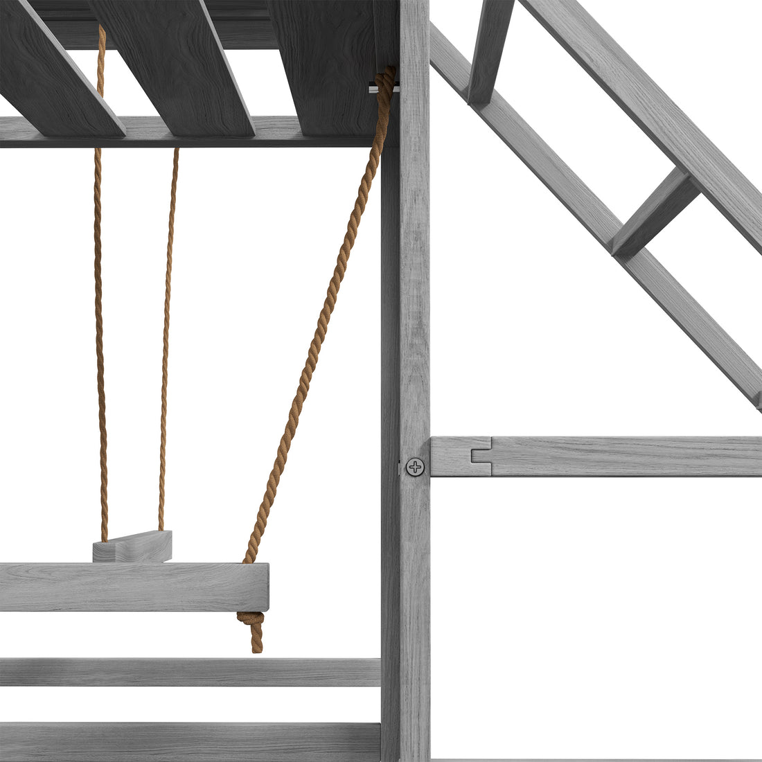 Chicken roost swing set, ladder detail
