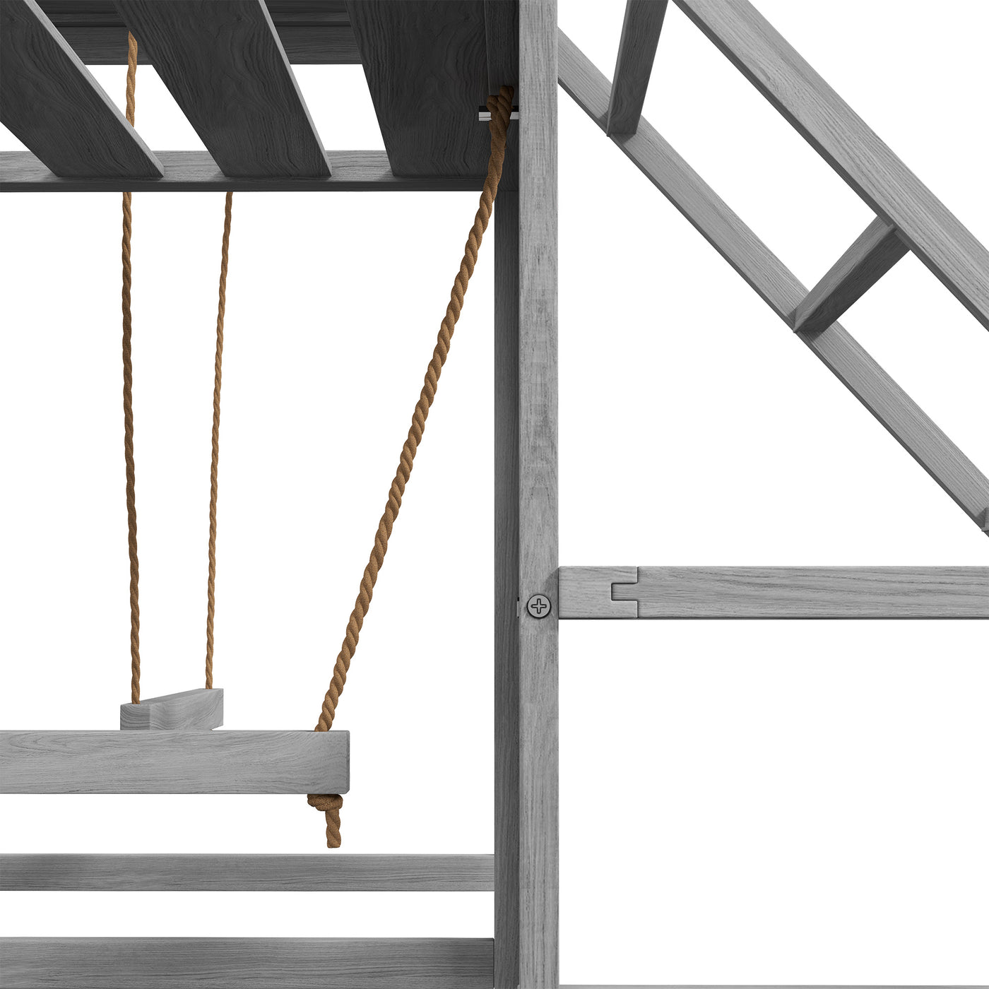 Chicken roost swing set, ladder detail