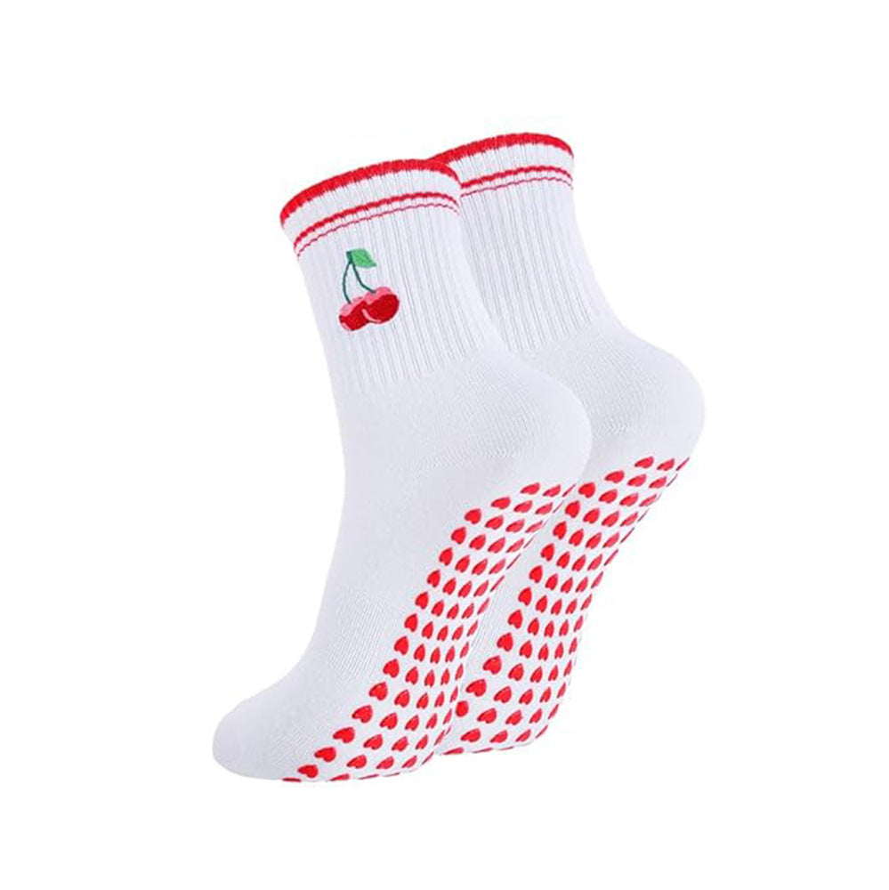 Womens Yoga Socks Anti-Slip Fitness Mid-Tube Socks