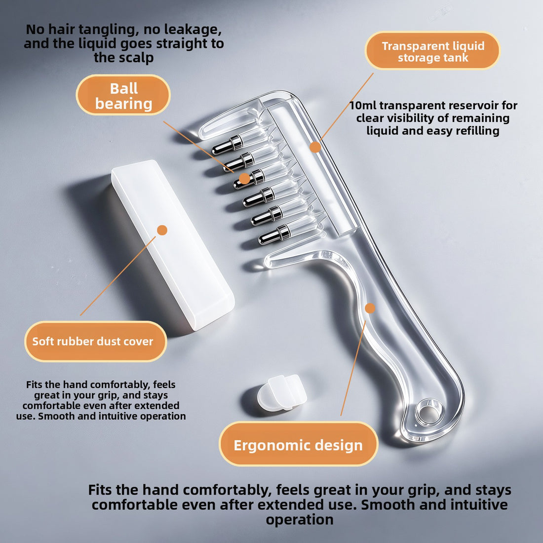 Premium Scalp Applicator Comb with Roller Balls