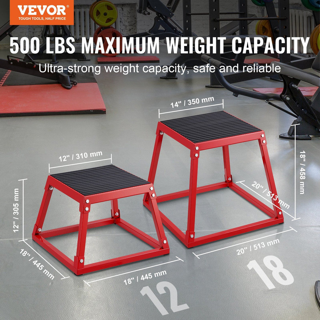 12-inch plyometric jump box angled detail shot