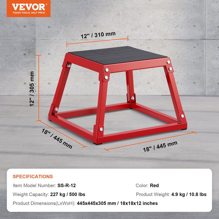 12-inch plyometric jump box feature detail