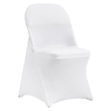 White spandex chair covers 12-pack folded for storage